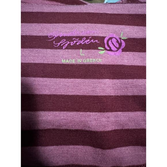 Gudrun Sjödén Organic Cotton/Modal Striped Dress Size L Lagenlook Scandi Style - Picture 5 of 7